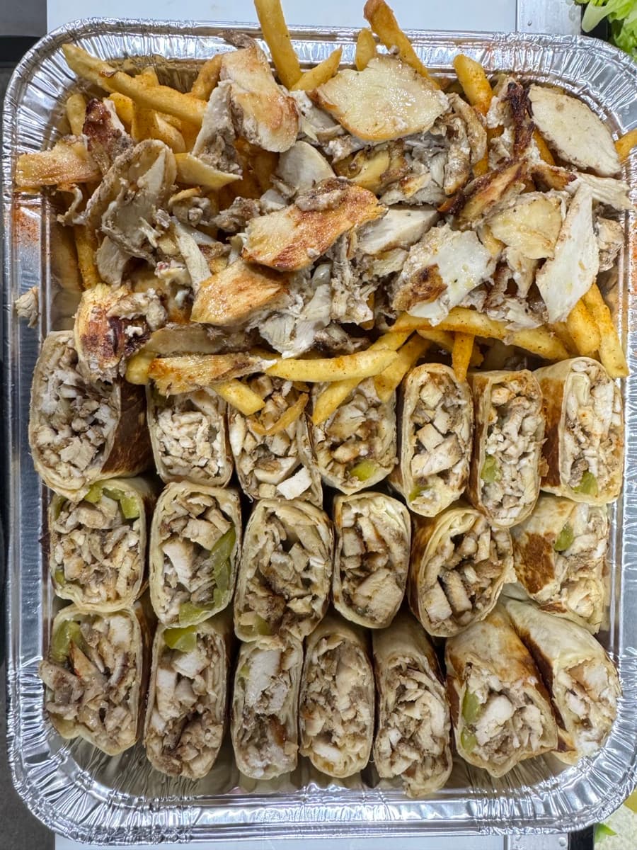 Family Special - 5 Chicken Shawarma Wraps with Fries
